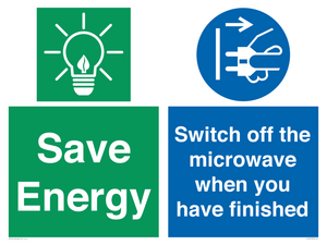 Save energy. Switch off the microwave when you have finished